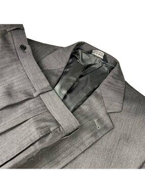 Jos A Bank Men's Gordon 100% Wool 2-Button Suit Gray Herringbone • 46R | 34x30